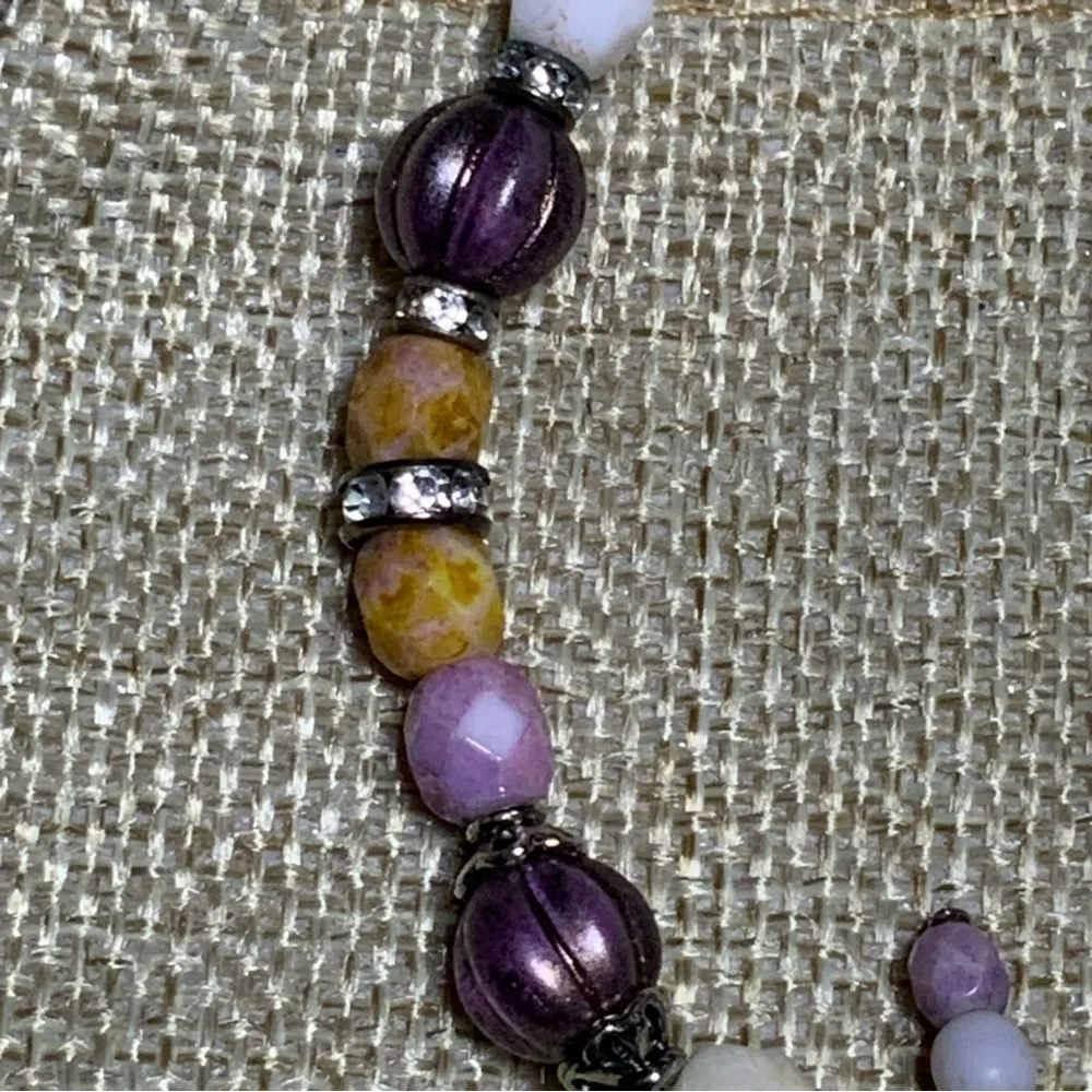 Regal 3 Cross Bracelet Purple Amethyst February Birthstone Religious Beaded